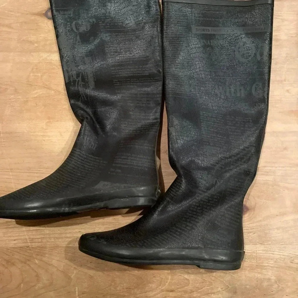 HENRY FERRERA Pull-on Rain Boots Sz 9 Preppy/Dark Academia/Academia - Picture 7 of 9